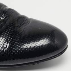 Pre Owned Louis Vuitton Size 40.5 Black Patent Leather Lace Up Derby