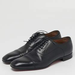 Pre Owned حذاء أوكسفورد لوي فيتون برباط دامييه أسود منقوش مقاس 42