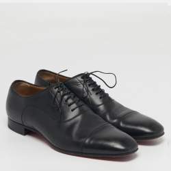 Pre Owned حذاء أوكسفورد لوي فيتون برباط دامييه أسود منقوش مقاس 42