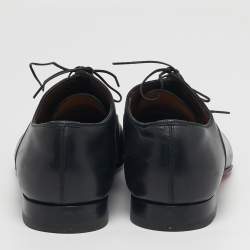 Pre Owned حذاء أوكسفورد لوي فيتون برباط دامييه أسود منقوش مقاس 42