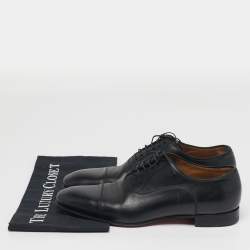 Pre Owned حذاء أوكسفورد لوي فيتون برباط دامييه أسود منقوش مقاس 42