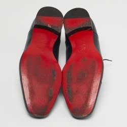 Pre Owned حذاء أوكسفورد لوي فيتون برباط دامييه أسود منقوش مقاس 42