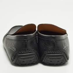 Pre Owned Louis Vuitton Size 42.5 Black Leather Slip On Loafers