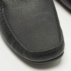 Pre Owned Louis Vuitton Size 42.5 Black Leather Slip On Loafers