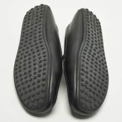 Pre Owned Louis Vuitton Size 42.5 Black Leather Slip On Loafers