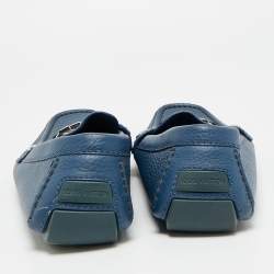 Pre Owned Louis Vuitton Monte Carlo Size 41.5 Blue Leather Loafers