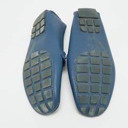 Pre Owned Louis Vuitton Monte Carlo Size 41.5 Blue Leather Loafers