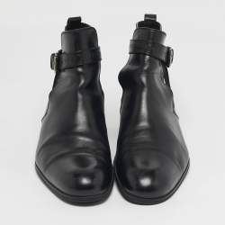 مملوكة مسبقًا بوت للكاحل لوي فيتون غرينيتش جلد أسود مقاس 42.5