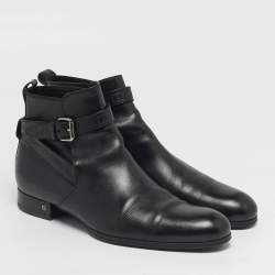 مملوكة مسبقًا بوت للكاحل لوي فيتون غرينيتش جلد أسود مقاس 42.5