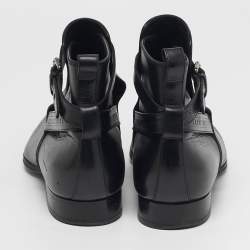 مملوكة مسبقًا بوت للكاحل لوي فيتون غرينيتش جلد أسود مقاس 42.5