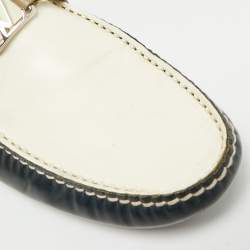 Pre Owned حذاء لوفرز لويس فيتون هوكنهايم جلد أزرق بحري مقاس 43.5