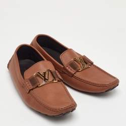 Pre Owned حذاء لوفرز لوي فيتون مونت كارلو جلد بني مقاس 40.5