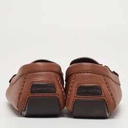 Pre Owned حذاء لوفرز لوي فيتون مونت كارلو جلد بني مقاس 40.5