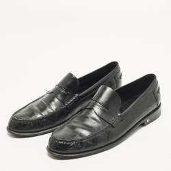 Pre Owned حذاء لوفرز لوي فيتون داميير جلد أسود مقاس 43