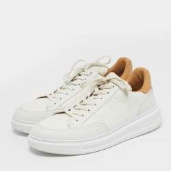 Pre Owned Louis Vuitton Beverly Hills Size 42 White/Brown Leather Low Top Sneakers