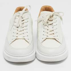Pre Owned Louis Vuitton Beverly Hills Size 42 White/Brown Leather Low Top Sneakers