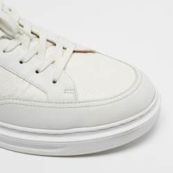 Pre Owned Louis Vuitton Beverly Hills Size 42 White/Brown Leather Low Top Sneakers