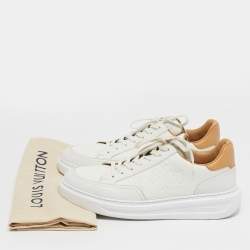 Pre Owned Louis Vuitton Beverly Hills Size 42 White/Brown Leather Low Top Sneakers