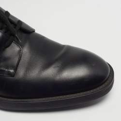 Pre Owned Louis Vuitton Voltaire Size 42.5 Black Damier Leather Combat Boots