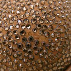 مملوكة مسبقًا Louis Vuitton Oberkampf Line Encreboots Brown/Gold Leather Rhinestone Size 10