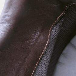 مملوكة مسبقًا Louis Vuitton Oberkampf Line Encreboots Brown/Gold Leather Rhinestone Size 10