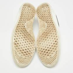 Pre Owned حذاء رياضي لوي فيتون لوكسمبورغ  كانفاس مونو غرامي وجلد أبيض بعنق منخفض مقاس 41.5