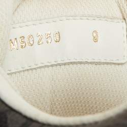 Pre Owned حذاء رياضي لوي فيتون لوكسمبورغ  كانفاس مونوغرامي وجلد أبيض بعنق منخفض مقاس 41.5