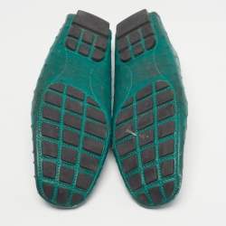 Pre Owned حذاء لوفرز لوي فيتون مونتي كارلو جلد النعام أخضر مقاس 46