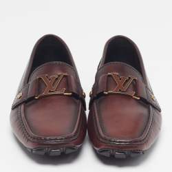 Pre Owned حذاء لوفرز لوي فيتون "مونت كارلو" جلد بني مقاس 41.5