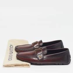 Pre Owned حذاء لوفرز لوي فيتون "مونت كارلو" جلد بني مقاس 41.5