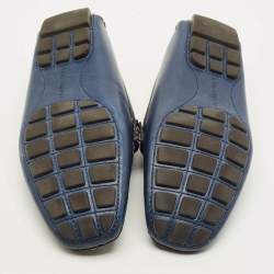 Pre Owned Louis Vuitton Monte Carlo Size 42 Blue Leather Loafers