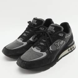 Pre Owned حذاء رياضي لويس فيتون شبكي وأسود جلد سويدي مقاس 46