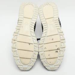 Pre Owned Louis Vuitton Run Away Size 44 Black Leather and Mesh Low Top Sneakers