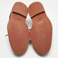 Pre Owned Louis Vuitton Size 41 Navy Blue Suede Brogues