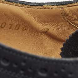 Pre Owned Louis Vuitton Size 41 Navy Blue Suede Brogues