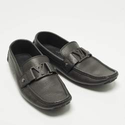 Pre Owned Louis Vuitton Monte Carlo Size 41.5 Black Leather Loafers