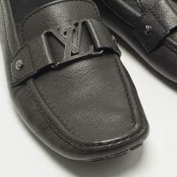 Pre Owned Louis Vuitton Monte Carlo Size 41.5 Black Leather Loafers