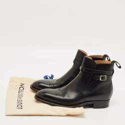 مملوكة مسبقًا بوت للكاحل لوي فيتون غرينيتش جلد أسود مقاس 42.5