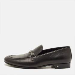 Pre Owned Louis Vuitton LV Club Size 40 Black Leather Loafers