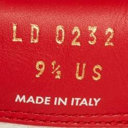 Pre Owned Louis Vuitton x Nike Air Force 1 Virgil Abloh Size 43.5 Red/White Monogram Canvas and Leather Sneakers