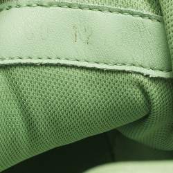 Pre Owned Louis Vuitton LV Trainer Size 40 Green Monogram Canvas and Suede Lace Up Sneakers