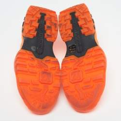 Pre Owned Louis Vuitton Millenium Size 44 Neon Orange Rubber Low Top Sneakers