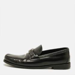 Pre Owned Louis Vuitton Major Size 43.5 Black/Grey Monogram Canvas and Leather Loafers