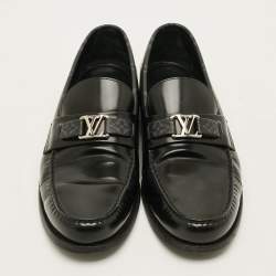 Pre Owned Louis Vuitton Major Size 43.5 Black/Grey Monogram Canvas and Leather Loafers