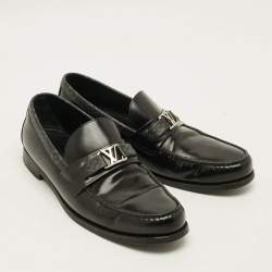 Pre Owned Louis Vuitton Major Size 43.5 Black/Grey Monogram Canvas and Leather Loafers