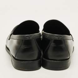 Pre Owned Louis Vuitton Major Size 43.5 Black/Grey Monogram Canvas and Leather Loafers