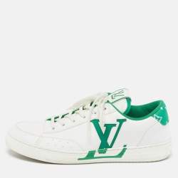 مملوكة مسبقًا Louis Vuitton Charlie Size 42.5 White/Green Leather Lace Up Sneakers