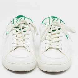 مملوكة مسبقًا Louis Vuitton Charlie Size 42.5 White/Green Leather Lace Up Sneakers