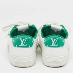 مملوكة مسبقًا Louis Vuitton Charlie Size 42.5 White/Green Leather Lace Up Sneakers