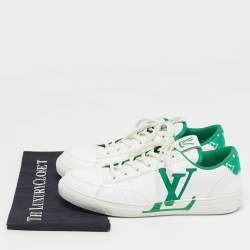 مملوكة مسبقًا Louis Vuitton Charlie Size 42.5 White/Green Leather Lace Up Sneakers